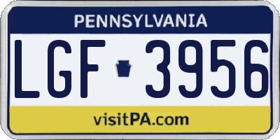 PA license plate LGF3956