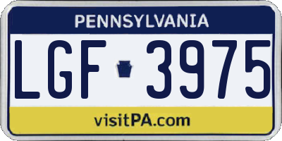 PA license plate LGF3975