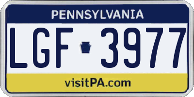 PA license plate LGF3977