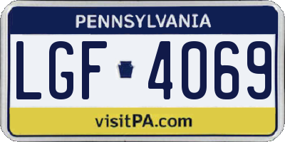 PA license plate LGF4069