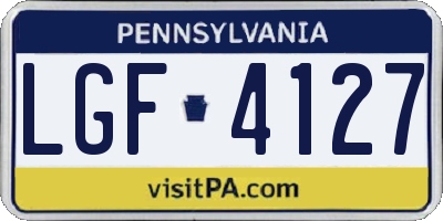 PA license plate LGF4127