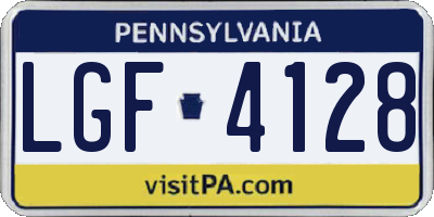 PA license plate LGF4128