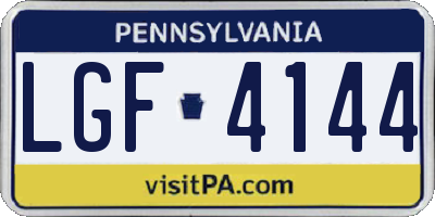 PA license plate LGF4144