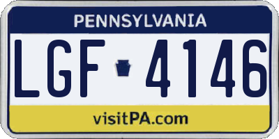 PA license plate LGF4146