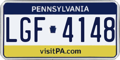 PA license plate LGF4148