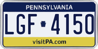 PA license plate LGF4150