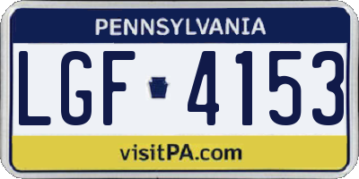 PA license plate LGF4153