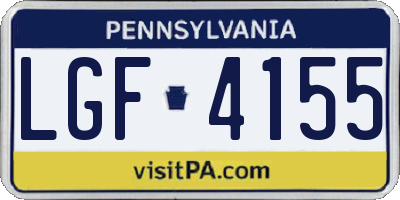 PA license plate LGF4155