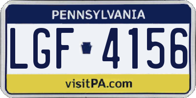 PA license plate LGF4156