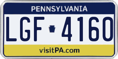 PA license plate LGF4160