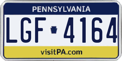 PA license plate LGF4164