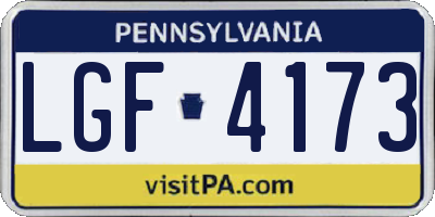 PA license plate LGF4173