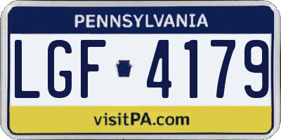 PA license plate LGF4179