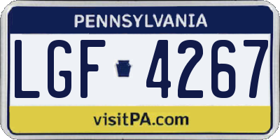 PA license plate LGF4267