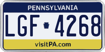 PA license plate LGF4268