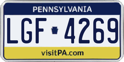 PA license plate LGF4269