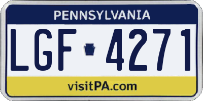 PA license plate LGF4271