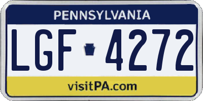 PA license plate LGF4272