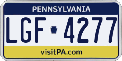 PA license plate LGF4277