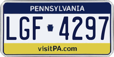 PA license plate LGF4297
