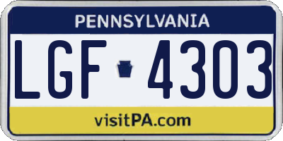 PA license plate LGF4303