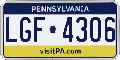 PA license plate LGF4306