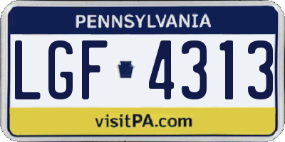 PA license plate LGF4313