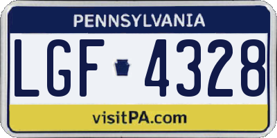 PA license plate LGF4328