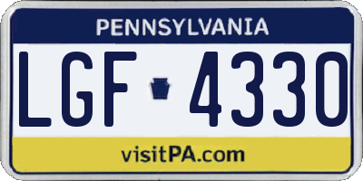 PA license plate LGF4330