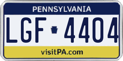 PA license plate LGF4404