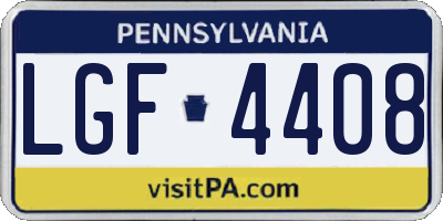 PA license plate LGF4408