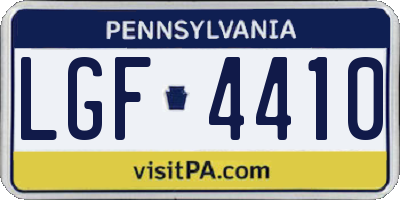 PA license plate LGF4410