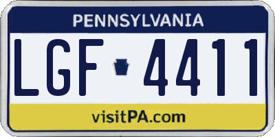 PA license plate LGF4411