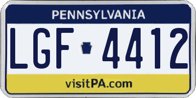 PA license plate LGF4412