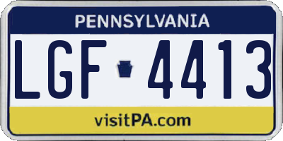 PA license plate LGF4413