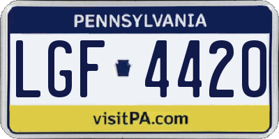 PA license plate LGF4420
