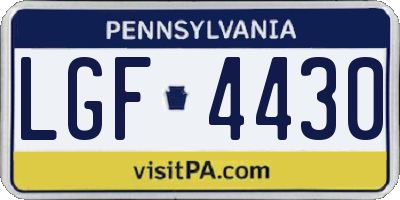 PA license plate LGF4430