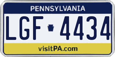 PA license plate LGF4434