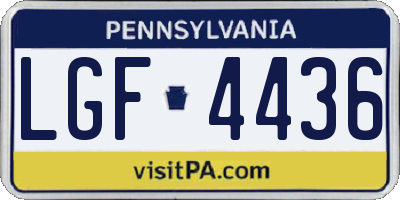 PA license plate LGF4436