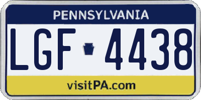PA license plate LGF4438