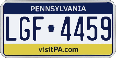PA license plate LGF4459