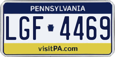 PA license plate LGF4469