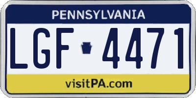 PA license plate LGF4471