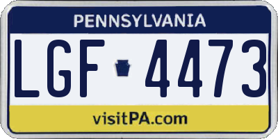 PA license plate LGF4473