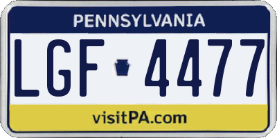PA license plate LGF4477