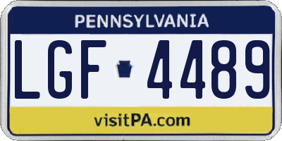 PA license plate LGF4489
