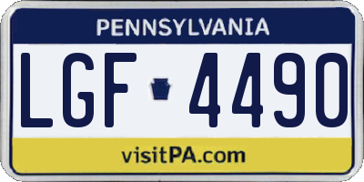 PA license plate LGF4490