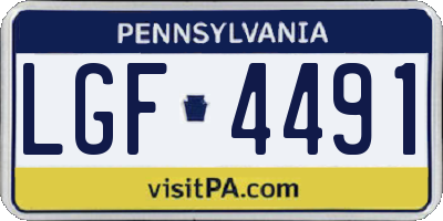 PA license plate LGF4491