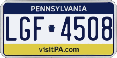 PA license plate LGF4508