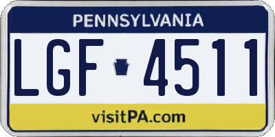 PA license plate LGF4511